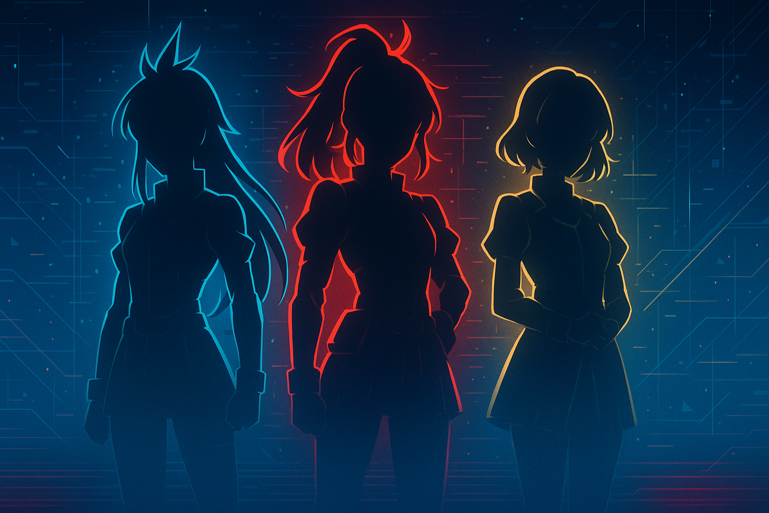 Three sisters silhouettes